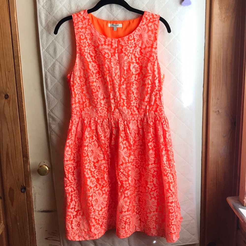 EUC Madewell Orange Lace Dress